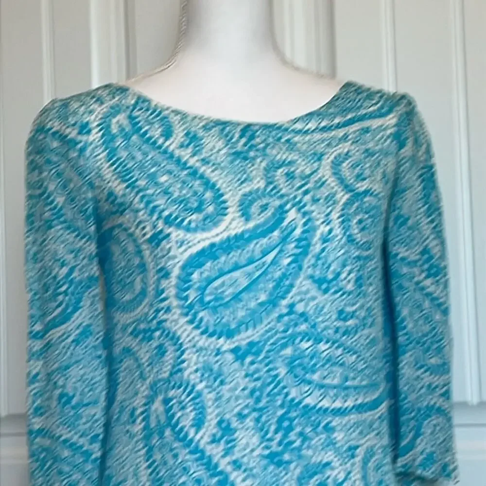 Beautiful 100% Silk Lilly Pulitzer Paisley mini Dress 6‎ coastal preppy chic fun